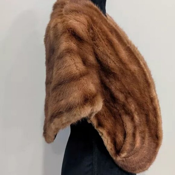 HENRI KESSLER Blonde Mink Fur Stole Evening Wrap Cape Lined Vintage Beautiful! - Picture 4 of 9
